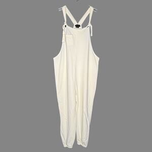 Hatch S Zadie Maternity Jumpsuit Overalls Cream Ivory Bump Friendly 100% Cotton
